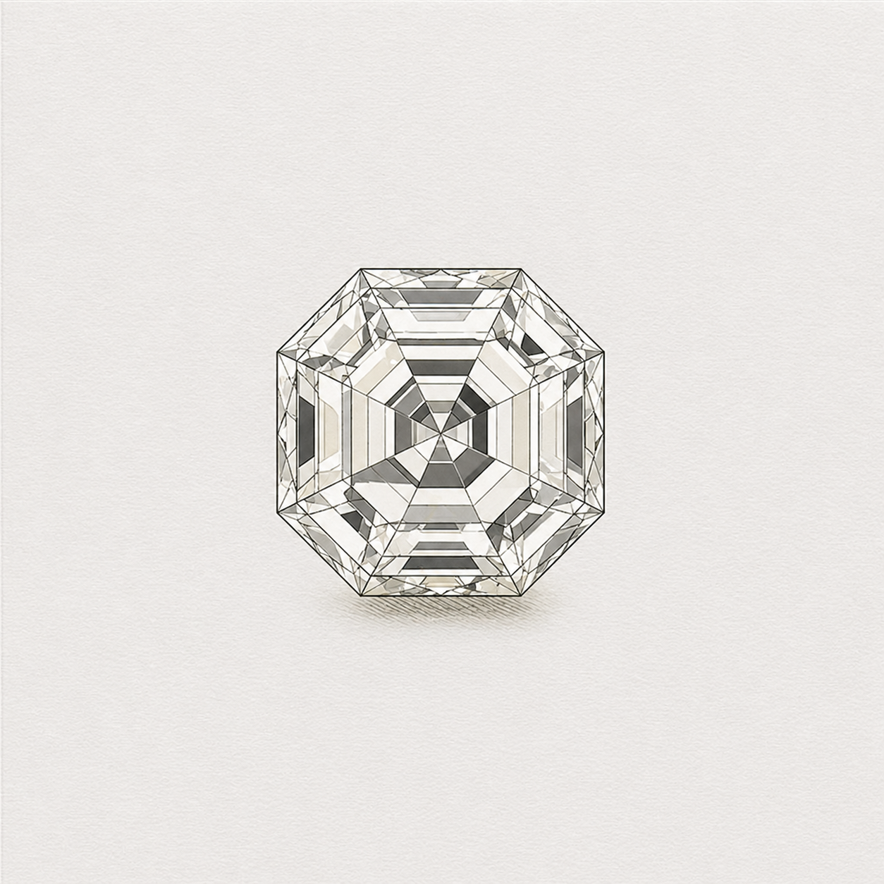Lab-grown octagon cut diamond