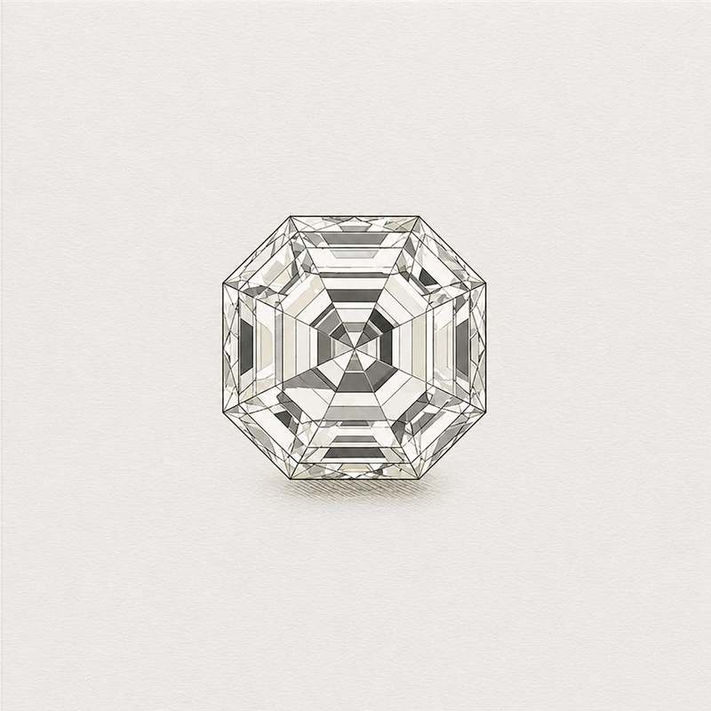 Lab-grown octagon cut diamond