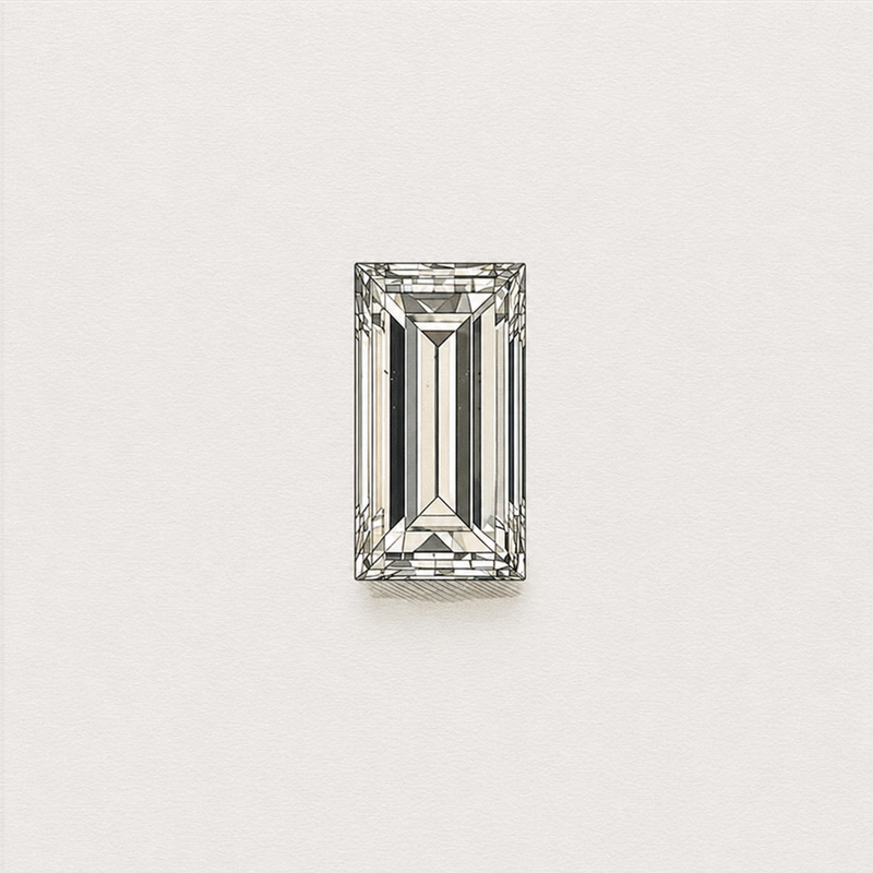 Lab-grown baguette cut diamond