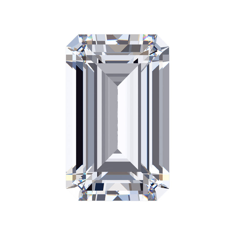 Lab-grown emerald cut diamond, view 3
