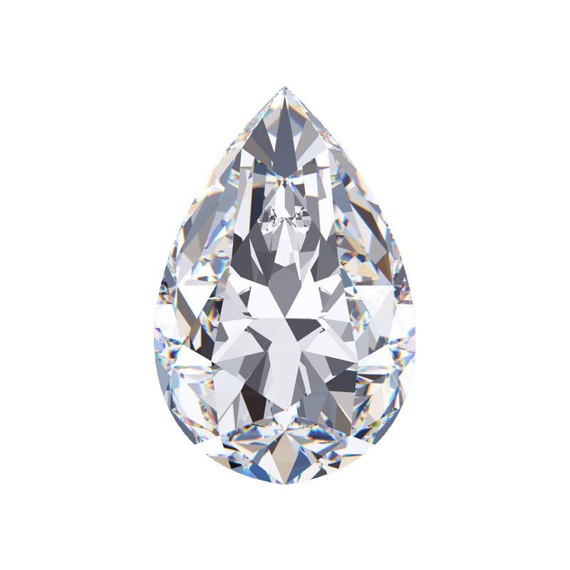 Lab-grown pear cut diamond, view 2