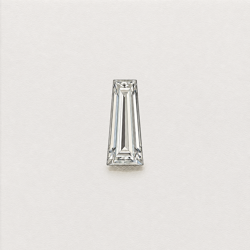 Lab-grown tapered baguette cut diamond
