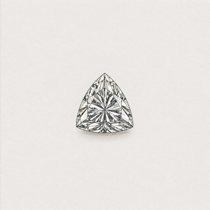 Lab-grown trillion cut diamond