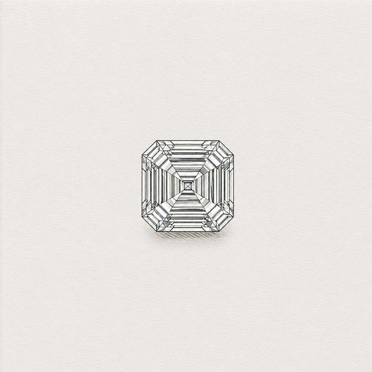 Lab-grown square emerald cut diamond