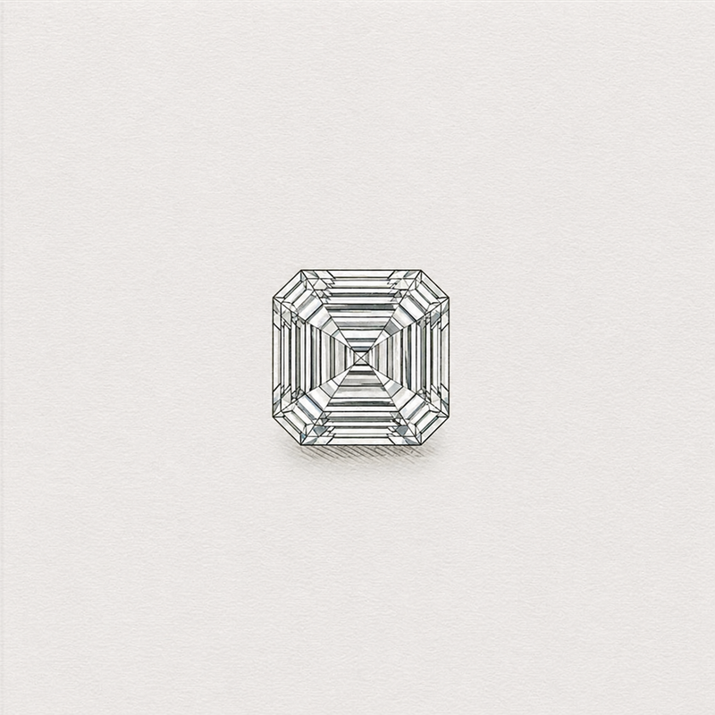 Lab-grown square emerald cut diamond