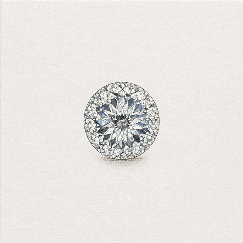 Lab-grown portuguese cut diamond