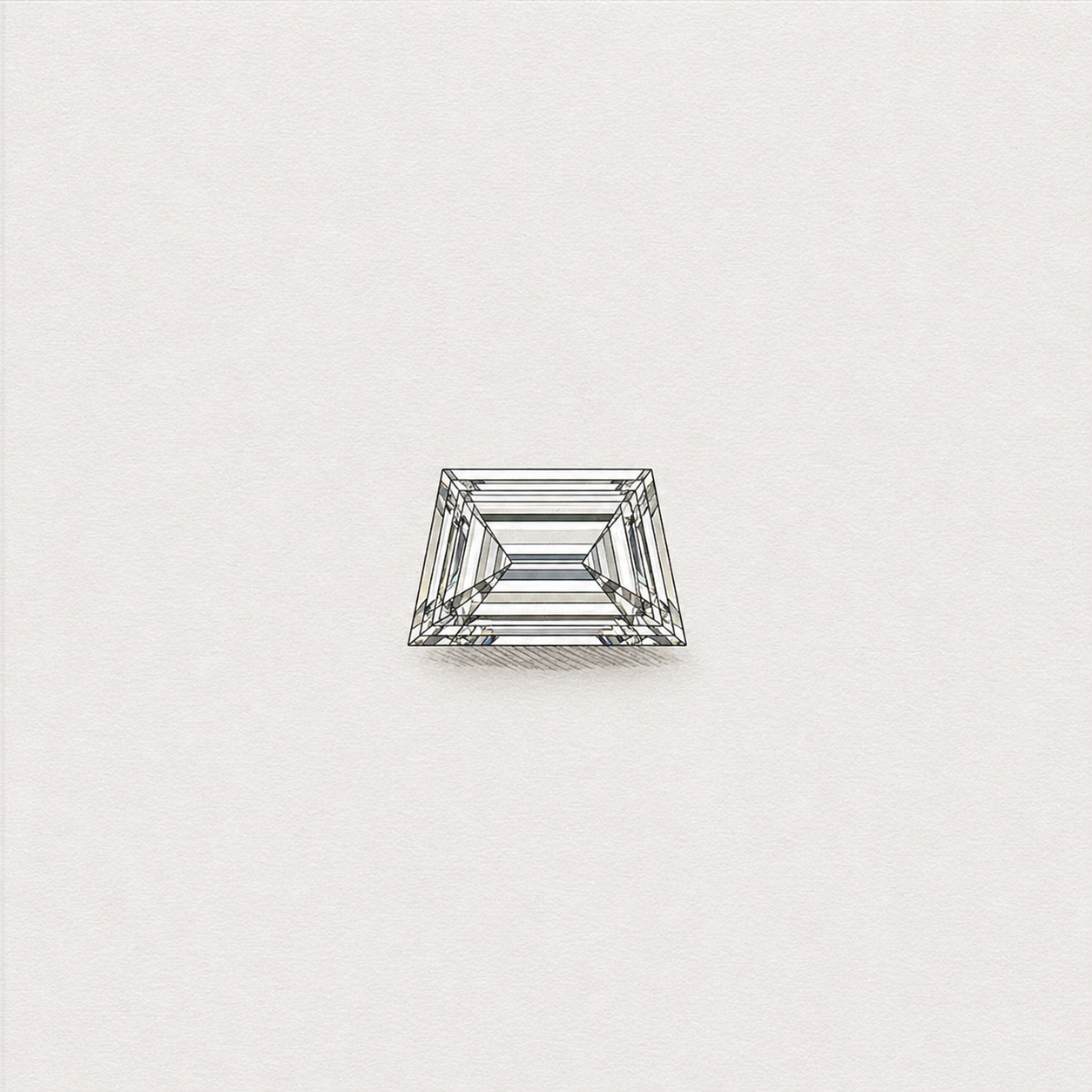 Lab-grown trapezoid cut diamond