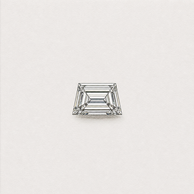 Lab-grown trapezoid cut diamond