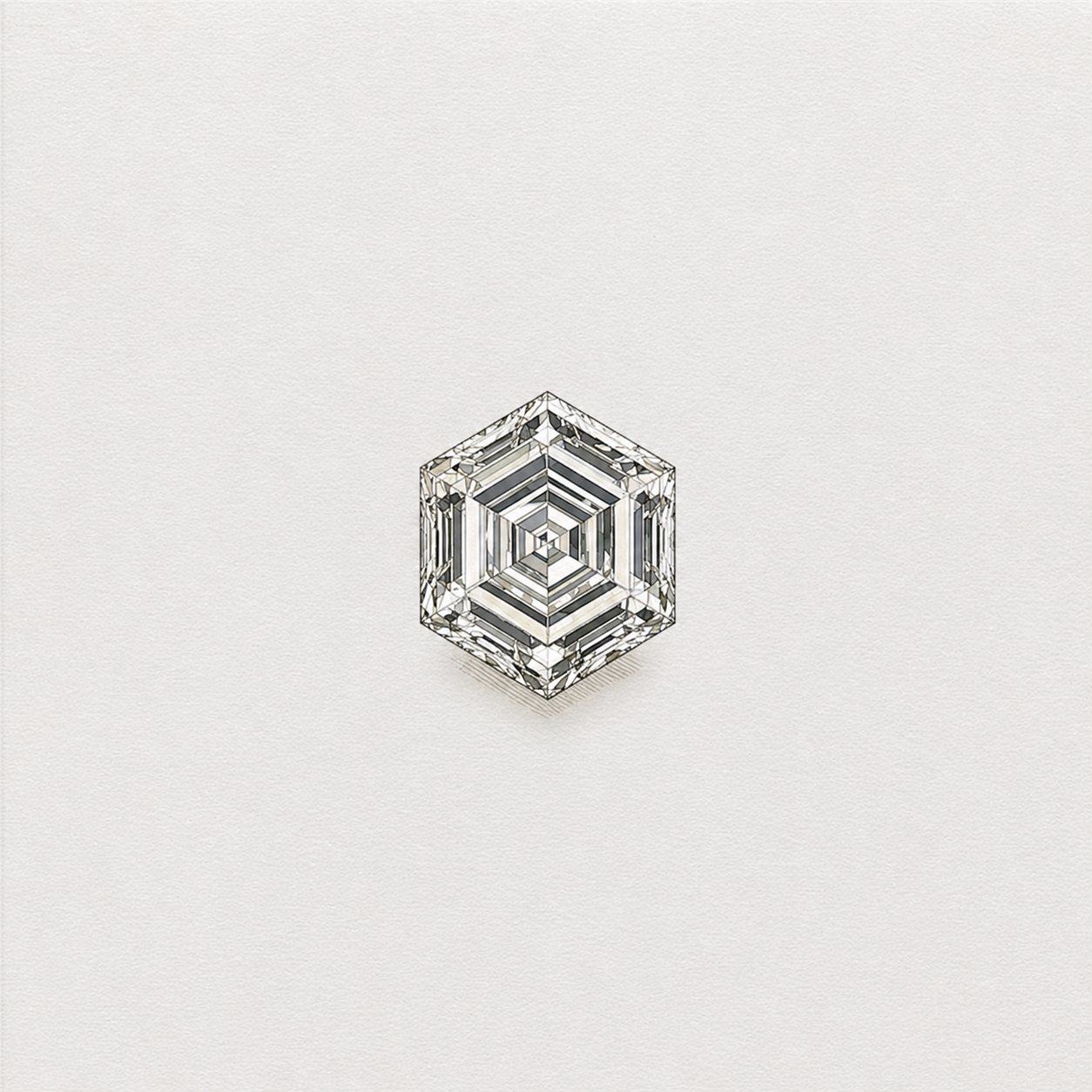Lab-grown hexagon cut diamond