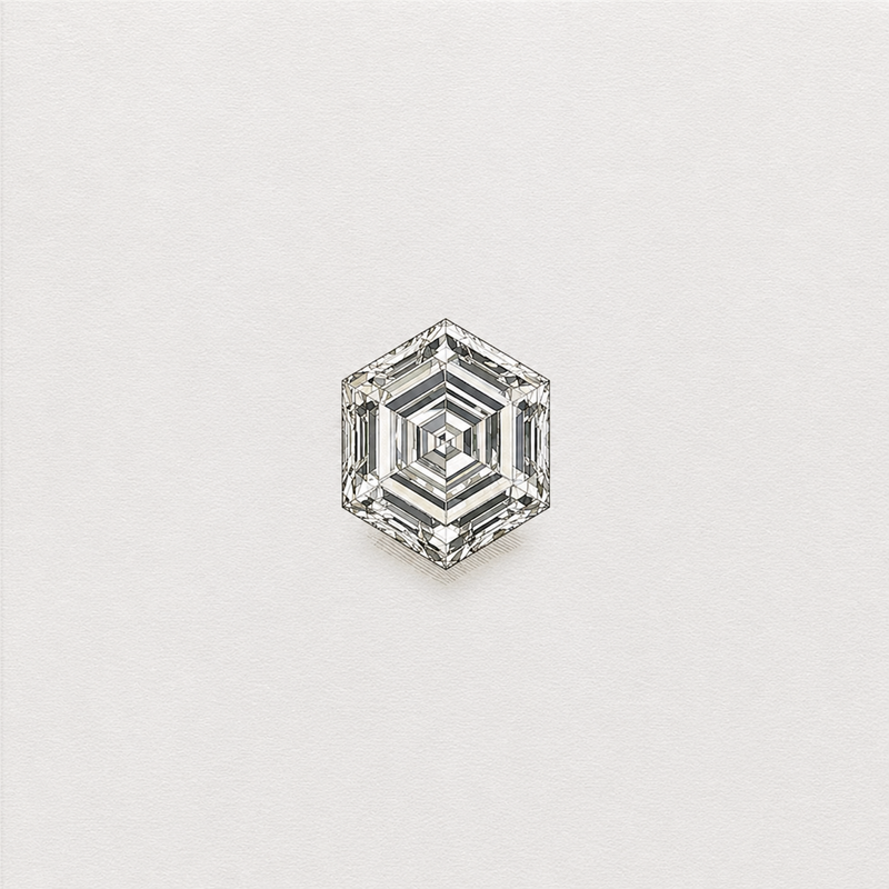 Lab-grown hexagon cut diamond