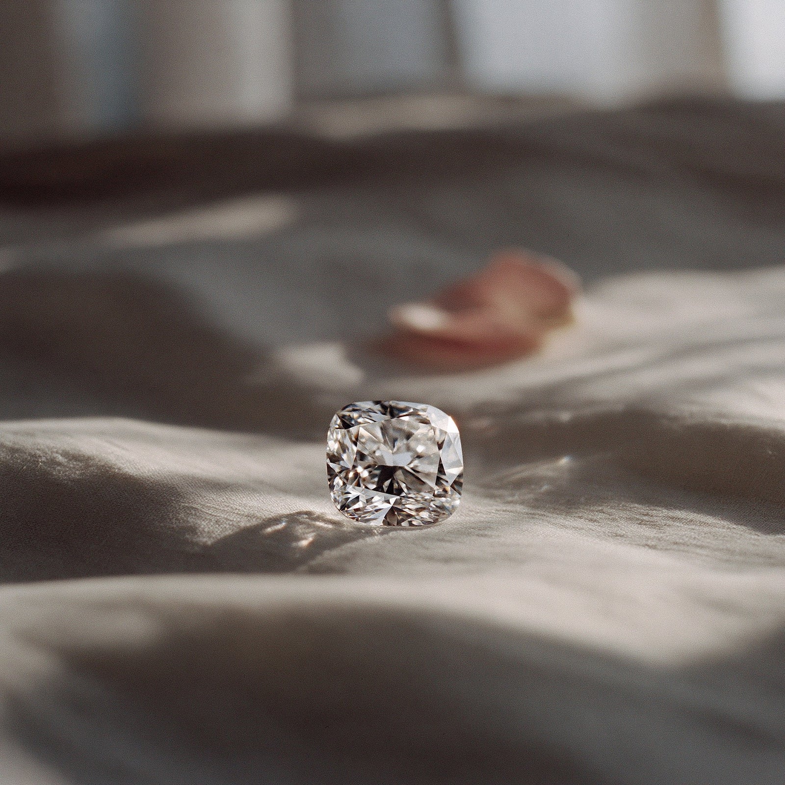 Lab-grown cushion cut diamond