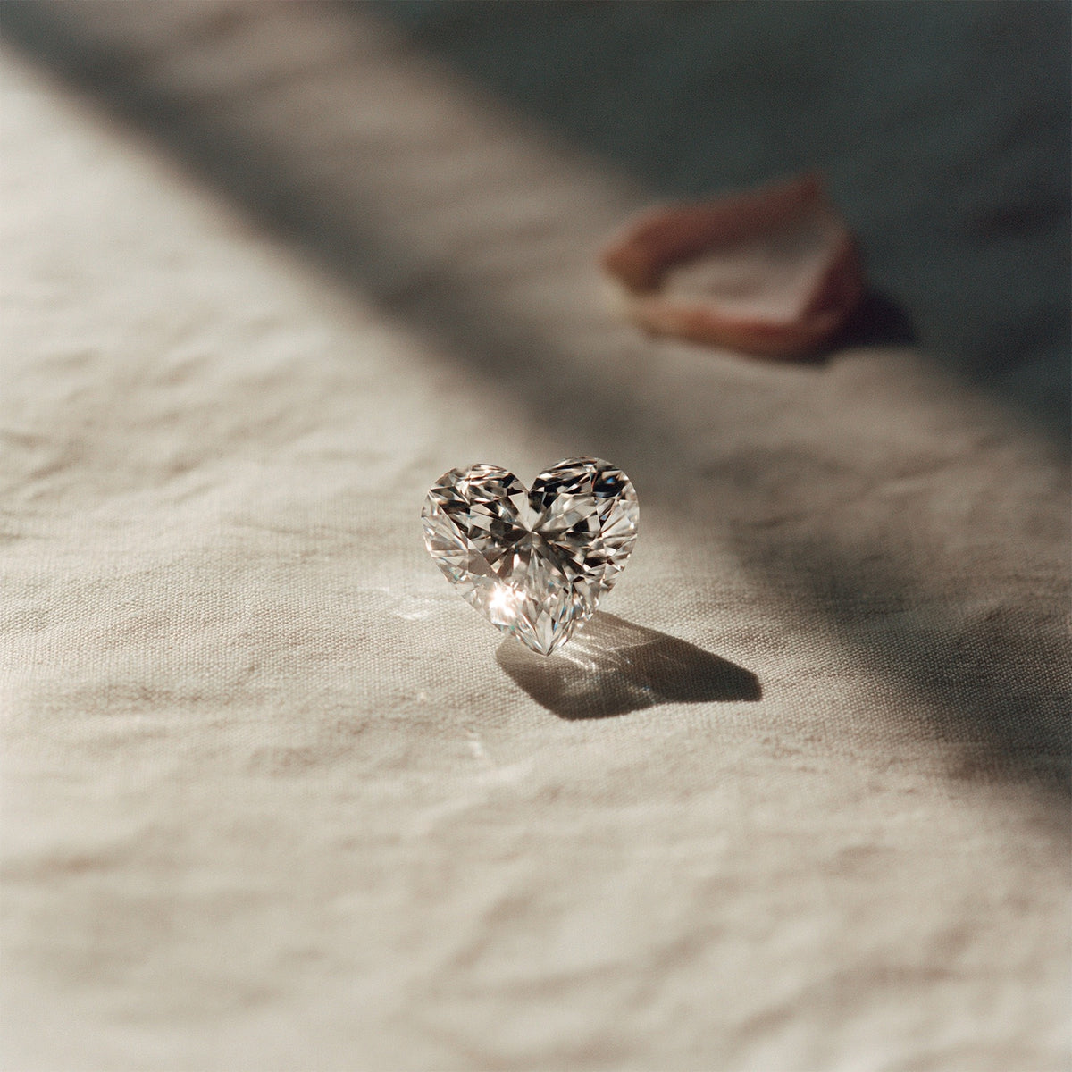 Heart cut lab-grown diamond