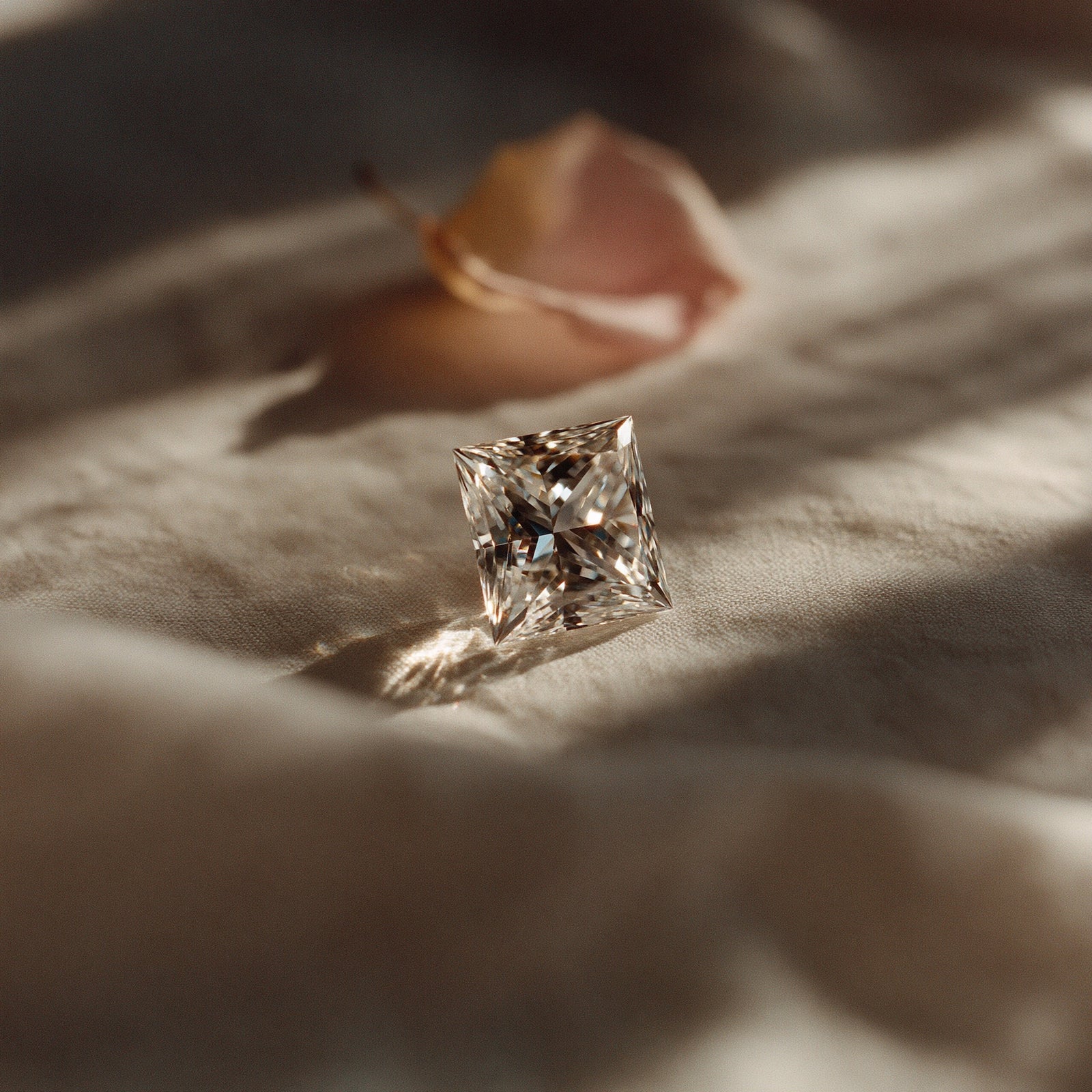 Lab-grown princess cut diamond