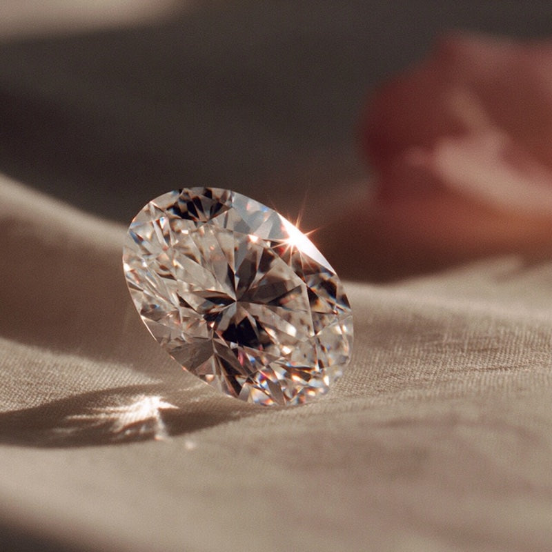 Oval cut lab-grown diamond