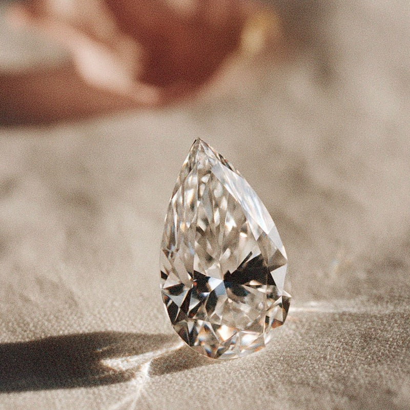 Pear cut lab-grown diamond