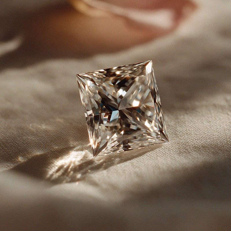 Princess cut lab-grown diamond